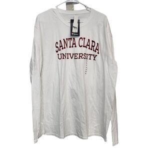 NEW SCU SANTA CLARA UNIVERSITY LONG SLEEVE WHITE T-SHIRT -  L